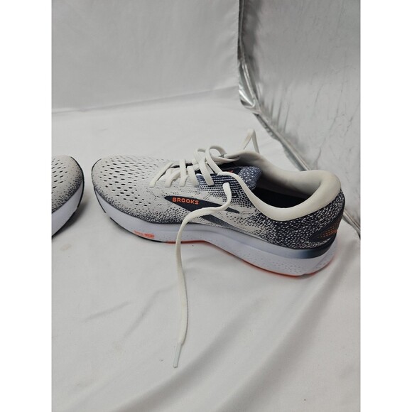 Brooks Ghost 16 Men’s Size 8 White Peacoat Orange Trainer Road Running Shoes - Picture 14 of 16